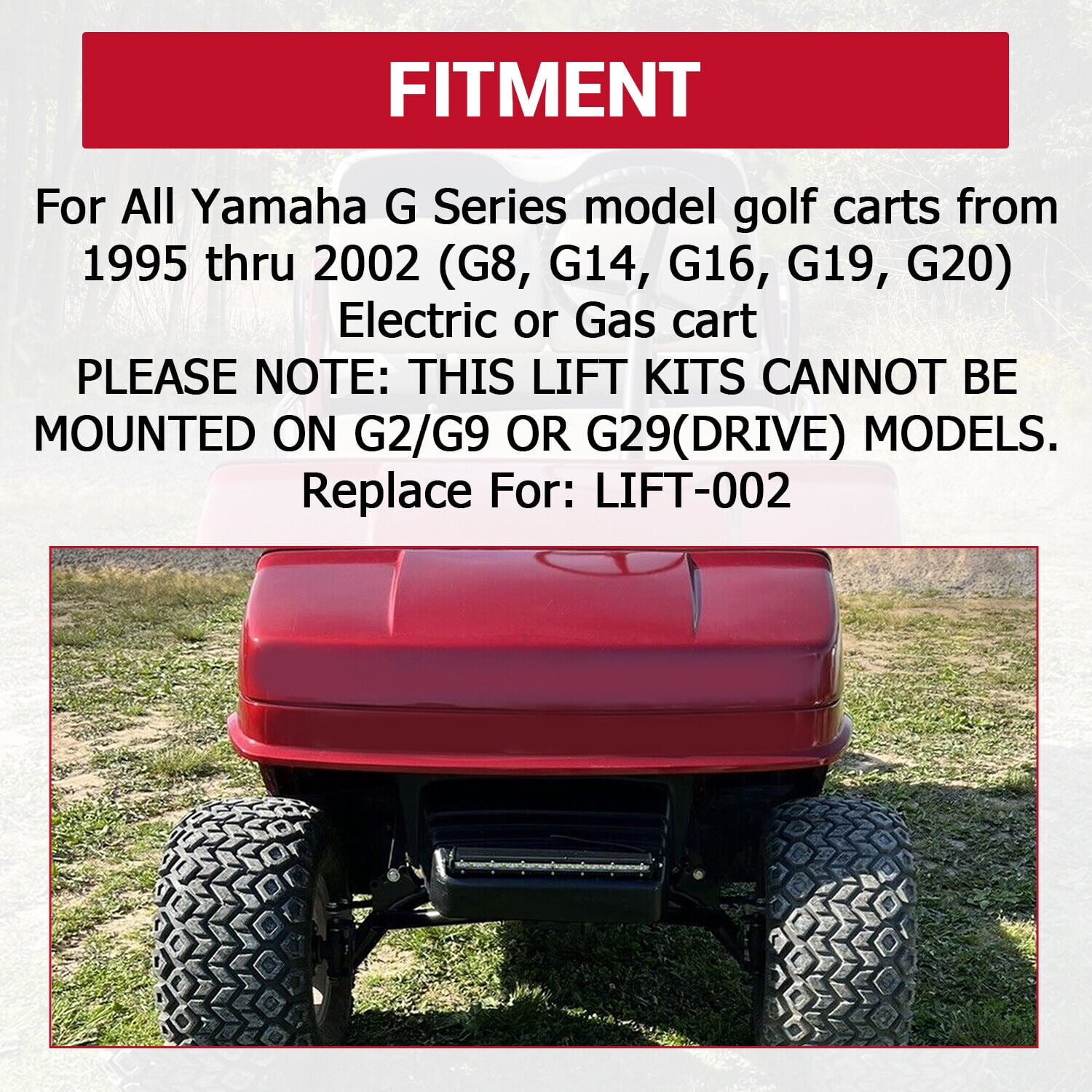 Kojem 6" A-Arm A Arm Lift Kit for 1995-2002 Yamaha Golf Cart G8-G14 G16 G19 G20 Electric/Gas Model