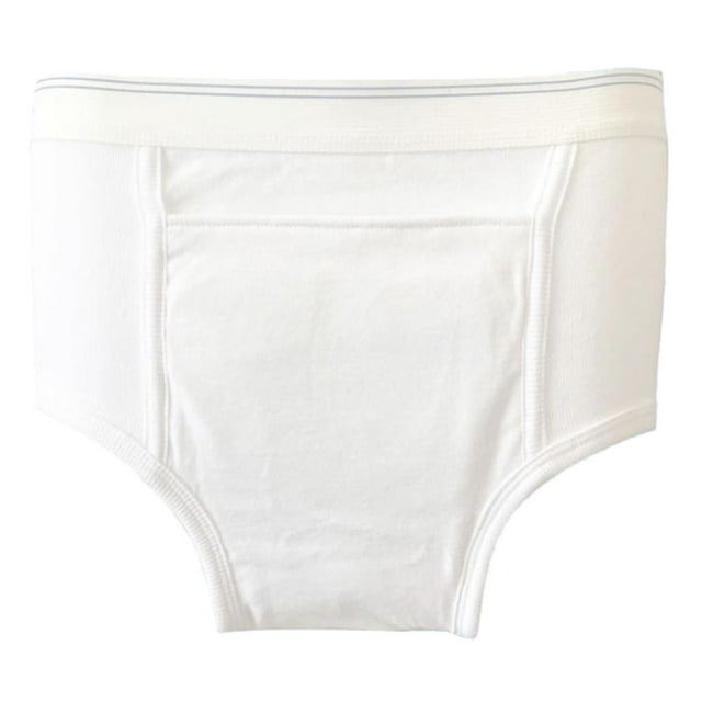 fastboy Comfortable Washable Absorbency Incontinence Aid Cotton Underwear Briefs for Men White M