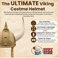 thumbnail image 2 of Nicky Bigs Novelties Adult Nordic Viking Helmet with Horns Braids Barbarian Warrior Costume Accessory Gold, 2 of 6