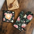 thumbnail image 5 of Pioneer Flower Kitchen Oven Mitt and Pot Holder Sets 2 Pcs for Baking, Cooking and Grilling, Heat Resistant Up To 392 °F, 5 of 7