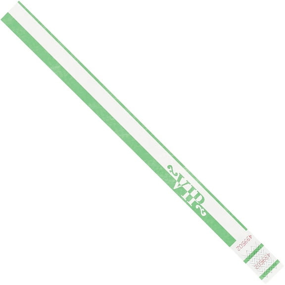 Tyvek® Wristbands Vip Green 3/4" X 10" (500 Per/Case)