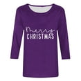 thumbnail image 4 of Elvqul Tops for Women Shirts 3/4 Sleeve Funny Graphic Casual Plus Size Christmas Womens Tops Crew Neck, 4 of 5