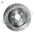 thumbnail image 4 of Set of 12 Front 352mm-Rear 345mm Drilled Slotted Brake Disc Rotors-Ceramic Brake Pad Kit For 2013-2019 Ford Flex Front D1508 8715, 4 of 10