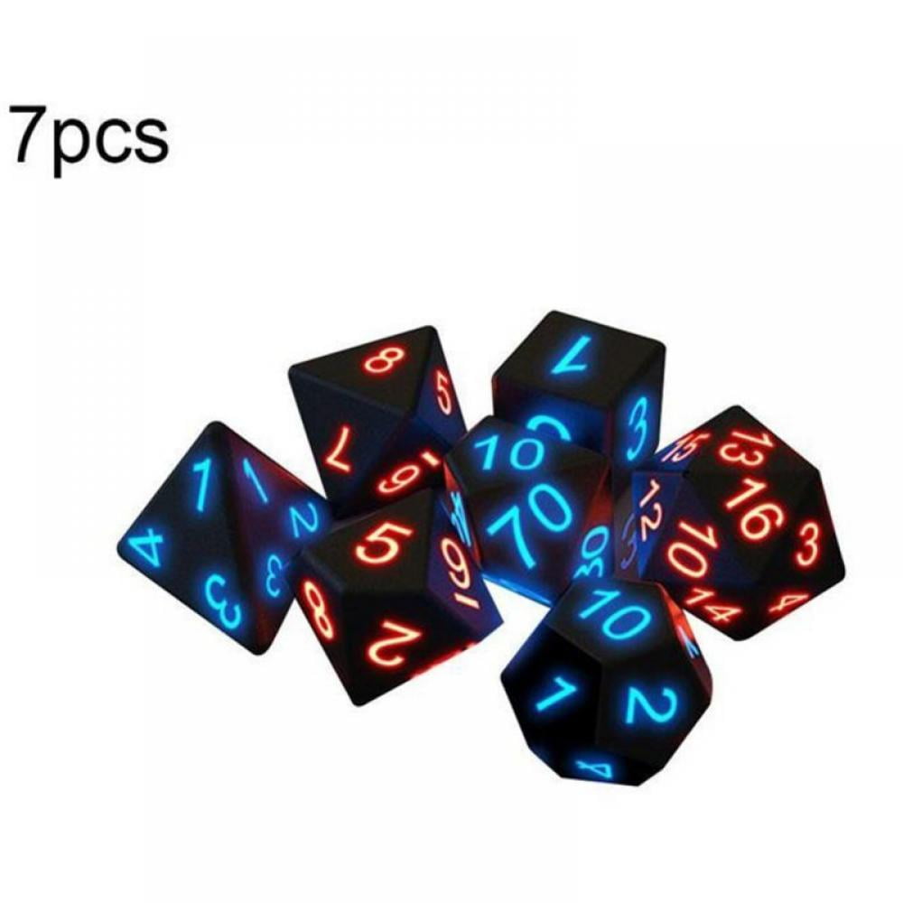 7Pcs/Set Polyhedral Dice Game Luminous Dice Set Board for Magic-the-Gathering 