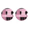 thumbnail image 4 of Round Ceramic Car Coasters 2 Pack Absorptive Clean Cork Bottom For Anti-Slip Use On Most Cars Plaid Fall Camo Pink_4, 4 of 8