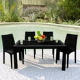 thumbnail image 2 of LeisureMod Modern Weave Mace Indoor Outdoor Dining Chair in Black Set of 4, 2 of 7