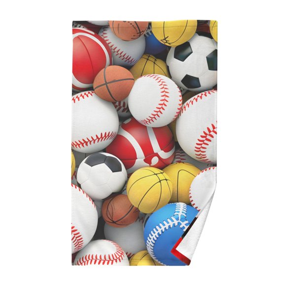 Sports Balls Hand Towel Bath Towels Face Towels Cotton Absorbent for Home Hotel Spa Swimming Yoga Sports