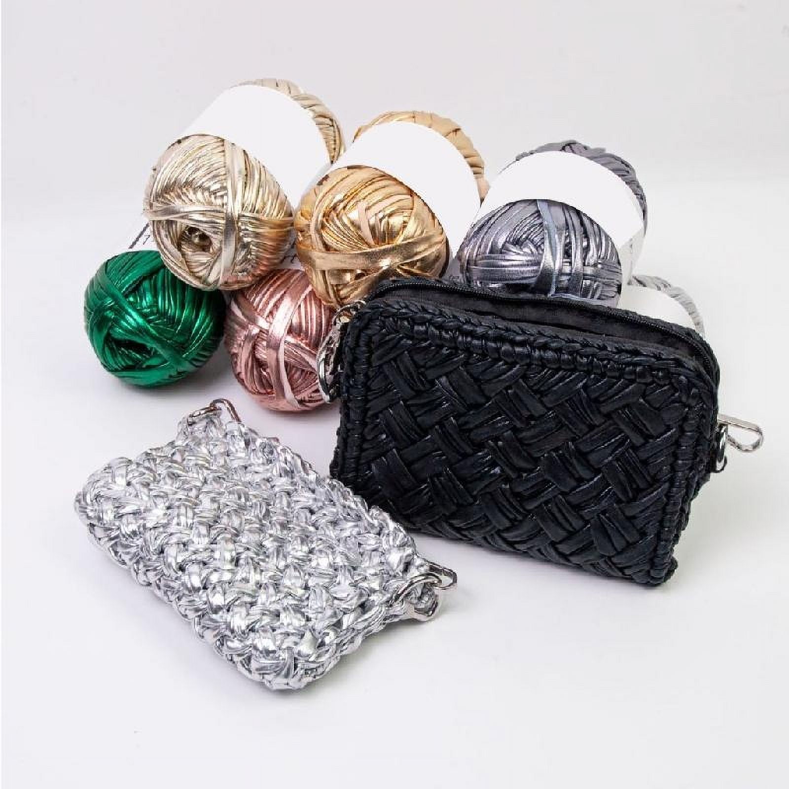CIYISON 6 Pcs Knitting Yarn Polyester Yarn Metallic T-Shirt Yarn for Crocheting Knitting