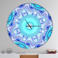 thumbnail image 2 of Designart 'courbes et Cercles Ondulés Turquoise' Horloge Murale Moderne, 2 of 6