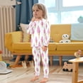thumbnail image 4 of FORMRS Long Sleeve Top and Pants Pajama Set for Niños 2-Piece Sleepwear, Sizes 18M-8Y, Pink Cartoon Ice Cream, 4 of 6