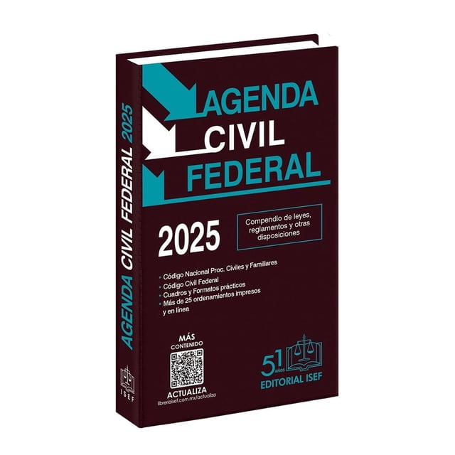 Libro Agenda Civil Federal 2025 Tapa Blanda, Autor Ediciones Fiscales Isef, Editorial Ediciones Fiscales Isef