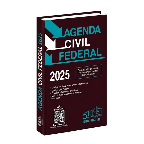 Libro Agenda Civil Federal 2025 Tapa Blanda, Autor Ediciones Fiscales Isef, Editorial Ediciones Fiscales Isef