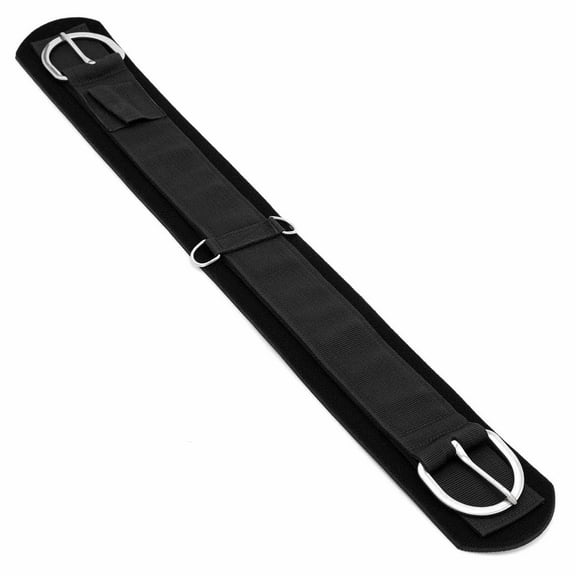 Jeffers Equine Western Neoprene Straight Cinch for Horses, 30" - Non Slip Airflow PVC Backing, Nylon Web Top, Stainless Steel Hardware, Trail Riding Tack, Barrel, Roping, Training Saddle Gear - Black