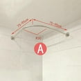 thumbnail image 3 of Extendable Curved Shower Curtain Shaped 304 Stainless Steel Shower Curtain Poles Punch- Bathroom Curtain Rail 2Size,70-95 *90-130CM - 70-95 *70-95CM 70-95 X 70-95CM, 3 of 7