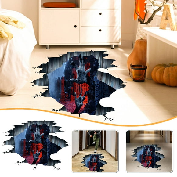 Boovnll Wall Decor, Halloween Thriller Palm Skull Bedroom Living Room Home Floor Decoration Stickers, Home Decor, Wall Art, Wall Art for Living Room