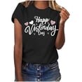 thumbnail image 2 of PNTUTB Women's Valentine's Day Fashion Print Casual Crew Neck Short Sleeve Loose Comfortable T Shirts, 2 of 6