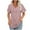 Pink, variant on Summer Fashion Oversize Shirts for Womens V- Neck Printed Casual Pullover With Short Sleeves