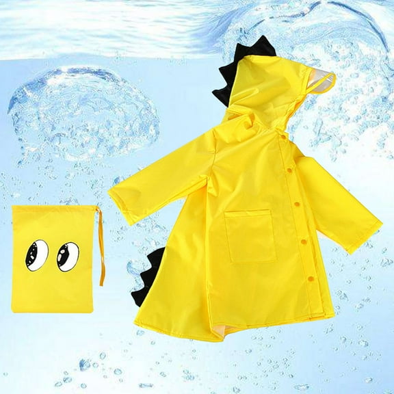 LOLIPPYY 1Set Kids Waterproof Rain Jacket Humanized Design with Hood for Rainy Days Outdoor Fun