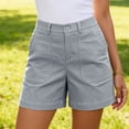 thumbnail image 6 of Zpzdpjkx Women's High Waist Stretch Shorts Summer Fashion Casual Solid Straight Leg Shorts with Pockets, 6 of 10