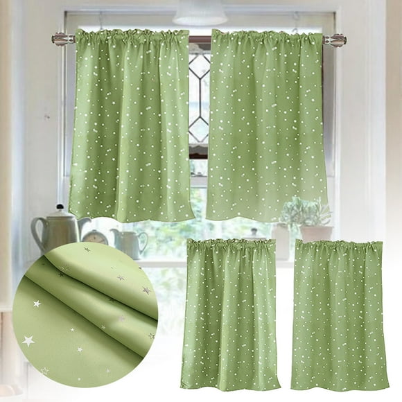 NANDIYNZHI Big Deals Star Curtains Short Curtains Small Curtains Rod Curtains Kitchen Coffee Curtains Bedroom Curtains Lace Curtains 29 X 36 Inch 2 Panels Blackout Curtains For Bedroom E