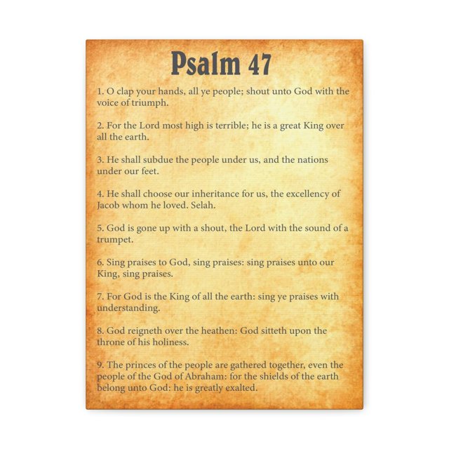 Scripture Walls Psalm 47 Chapter Gold Bible Canvas Christian Wall Art Ready to Hang Unframed
