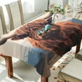 thumbnail image 4 of Highland Cows Rectangle Tablecloth Waterproof Polyester Table Clothative Stain Resistant & Wrinkle Resistant Washable Table Cover for Dining Table/Party/Camping 60x60 Inch Decor Gift, 4 of 7
