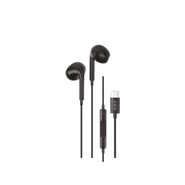 Audífonos Tipo C Micrófono Control De Volumen Manos Libres Color Negro