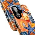 thumbnail image 2 of Nautical Collage Phone Case, Blue Orange Starfish Shell Cover for iPhone 17 16 15 14 13 12 11 Pro Plus Mini, 2 of 6