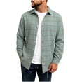 thumbnail image 3 of SAWOBUUN Mens Flannel Shirts Long Sleeve Plaid Button Down Shirts Casual Cotton Shirts, 3 of 9