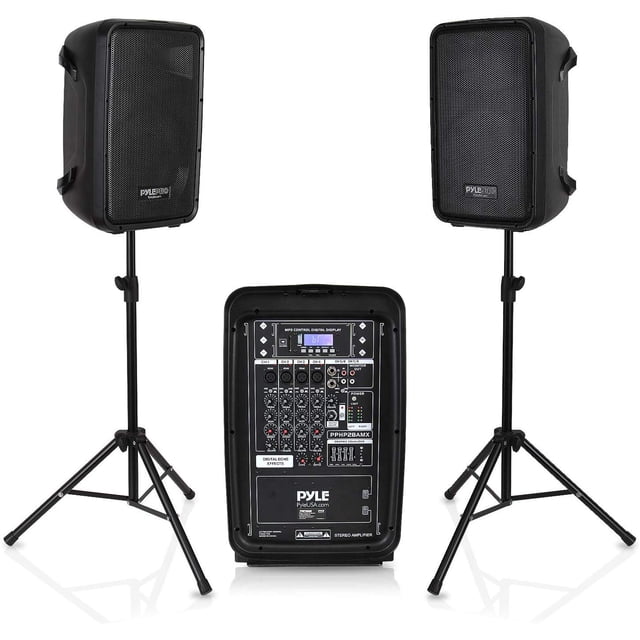 Pyle Stage & Studio Altavoz PA Bluetooth de 8 Pulgadas, Mezclador de Audio de 8 Canales