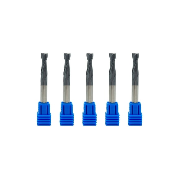 Carbide Square End Mill - 2 Flute - 1/4"2T (5 Piece, 1/4") - for Milling Alloy Steels, Hardened Steel, Metal & More – Mill Bits Sets for DIYers & Professionals