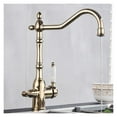thumbnail image 4 of Golden Luxury Kitchen Pure Water Sink Faucet Two Ceramic Handles Water Purification Hot and Cold Water Mixer Taps Deck Mounted ,Effortless Installation, 4 of 7