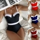 thumbnail image 3 of Traje de baño de una pieza con cordones y almohadilla para el pecho para mujer, bikini sexy para playa, 3 of 6