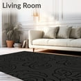 thumbnail image 2 of ODIKA 2'x3' Machine Washable Non-Slip Area Rug, Midnight Storm Cloud Textured Wave Design High Traffic Rug, Black, 554749, 2 of 7