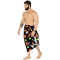 thumbnail image 2 of LA LEELA Men's Pareo Halloween Costumes Theme Party Swim Trunks Swimwear Cover Up Beach Wrap form Men Summer Sarong One Size Halloween Clip Art, Scary Black, 2 of 5