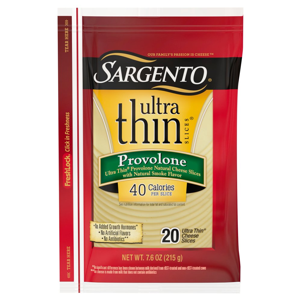 Sargento Provolone Natural Cheese with Natural Smoke Flavor Ultra Thin