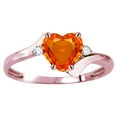 thumbnail image 3 of Original Star K� Heart Shape 6mm Simulated Orange Mexican Fire Opal bypass Ring, 3 of 9