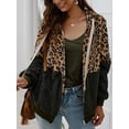 thumbnail image 4 of Womens Leopard Hoodies Fuzzy Fleece Winter Zip Up Hooded Sweatshirts with Pockets, 4 of 7