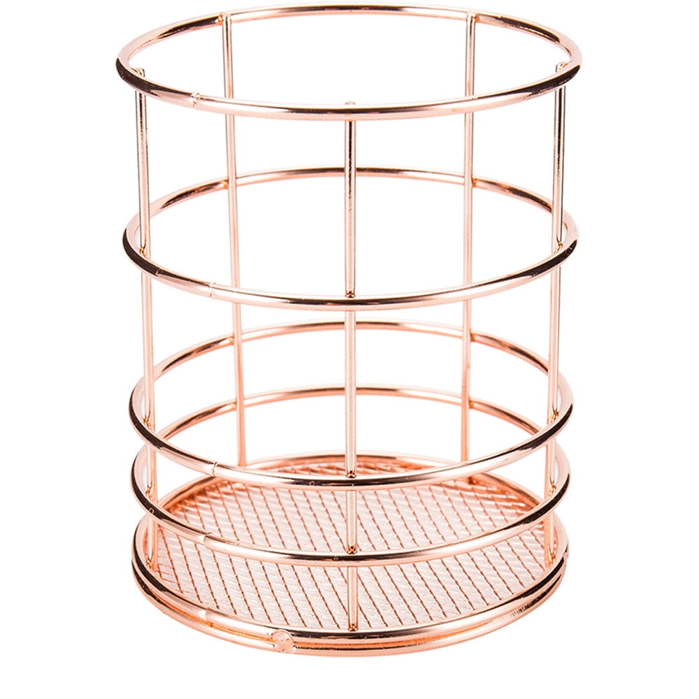Littleduckling Metal Storage Basket Rose Gold Storage Organizer Square