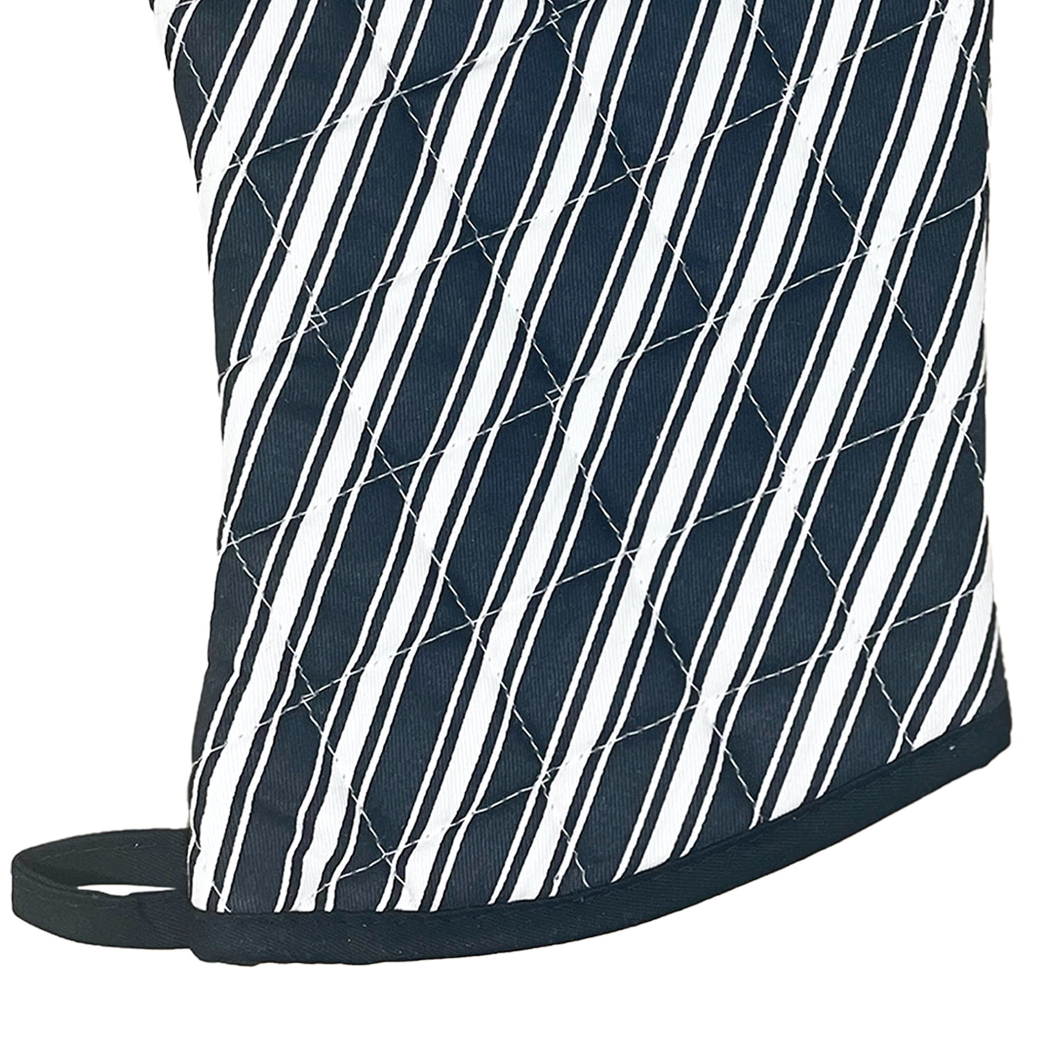 Better Houseware Striped Oven Mitt, Black