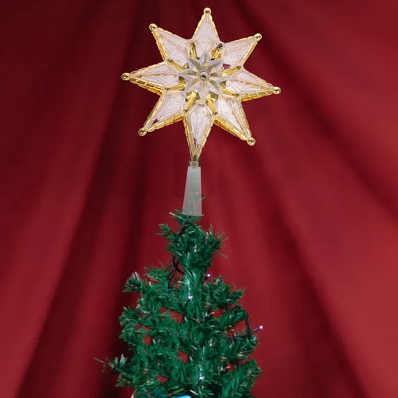LOLIPPYY Christmas Tree Topper Star with LED Lights Golden Decorative Item for Xmas