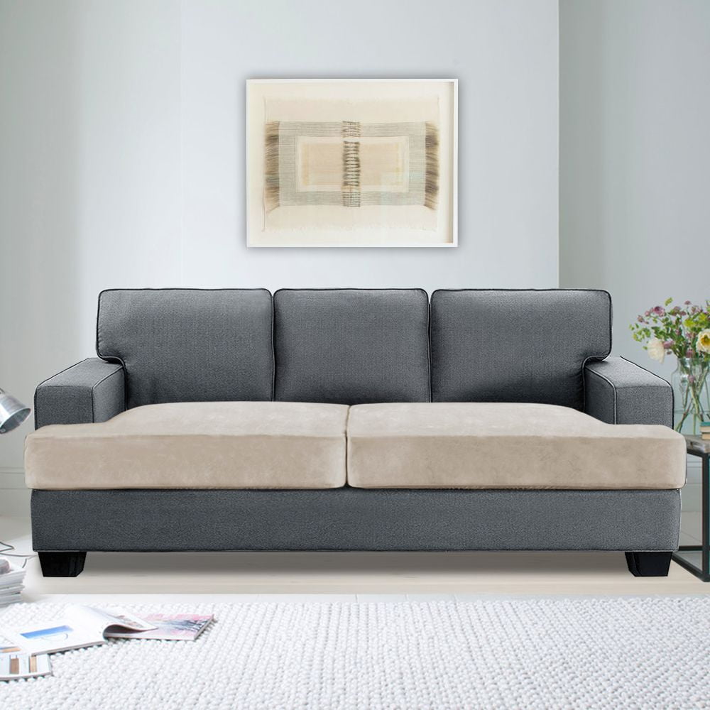 Turquoize Stretch Velvet 2 Piece TCushion Cover Sofa Separate T