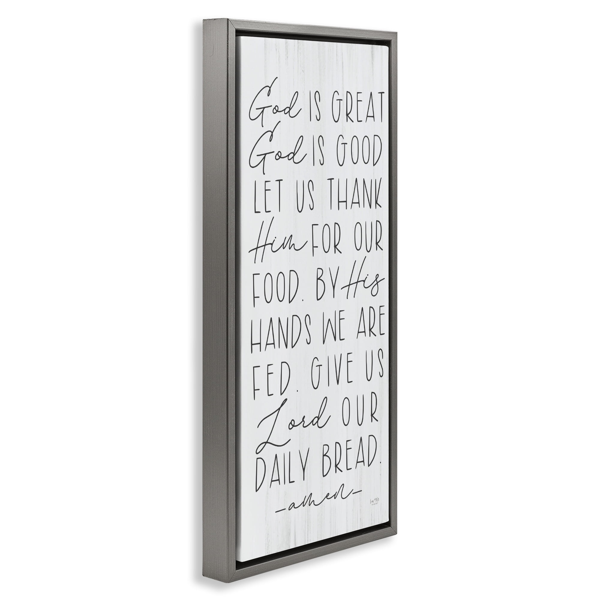 Stupell Industries God Is Great & Good Gray Framed Floater Canvas Wall Art, design by Lux + Me Designs