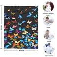 thumbnail image 4 of Black Blue Yellow Butterfly Pattern Blanket,Comfortable Soft Flannel Throw Blanket,All Season,Warm Lightweight Blankets for Sofa Bed Couch Living Room Chair,30"x40", 4 of 4