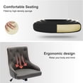thumbnail image 6 of Vanity Chair Accent Chair, PU Leather Office Chair Swivel Vanity Chair with Adjustable Height and Metal Base for Study Living Bedroom, Gray, LJ3214, 6 of 9