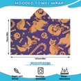 thumbnail image 2 of Halloween Spooky Icons Pattern Hooded Bath Towel，50"x30" for Ages 3 To 12 Kids, Quick Dry Lightweight Soft Microfiber Hood Beach Towel Cover Up for Kids, 2 of 7