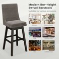 thumbnail image 7 of Spaco Set of 2 360° Swivel Bar Stool with Rubber Wood Legs Footrest, Bar Height Stools, Counter Height Bar Stools for Kitchen, Dining Room, 7 of 7