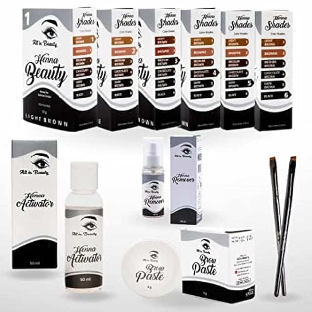 Kit de coloración de cejas Henna Starter, todo en paquete de belleza