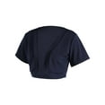 thumbnail image 2 of Women's Short Sleeve Bolero Shrug Solid Open Front Knit Cropped Cardigan Bolero Jacket Summer Casual Streetwear, 2 of 8