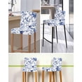 thumbnail image 5 of White Blue Spring Floral Bar Stool Covers Set of 4, Summer Botanical Hummingbird Stretch Washable Bar Chair Covers with Backs, Removable Pub Counter Height Chair Cover for Kitchen Dining Room Cafe, 5 of 7